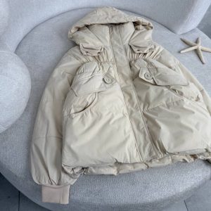 کاپشن زنانه پافر کلاه‌دار چندجیب وارداتی کد 4818 - تصویر 2