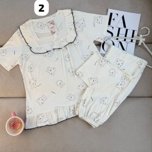 ست بلوز و شلوار زنانه کریشه گرم بالا گیپوری کد 4852 - تصویر 2