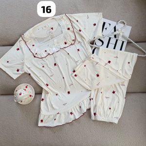 ست بلوز و شلوار زنانه کریشه گرم بالا گیپوری کد 4853